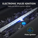 CECAROL 43" GLASS SHIELD OUTDOOR PROPANE GAS FIRE PIT TABLE Electronic Pulse - Like New