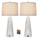 AUZONIMICS TABLE LAMPS SET OF 2 FARMHOUSE BEDSIDE LAMPS - OFF-WHITE - Like New