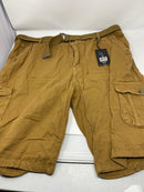 BLU ROCK MEN'S DISTRESSED CARGO SHORTS - SIZE: MEN 42 - DARK KHAKI - Like New
