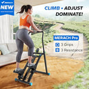 MERACH Stair Stepper Pro-3-Level Resistance Vertical Climber - Black - Brand New