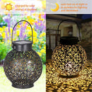 TOMSHINE 2 PACK SOLAR LANTERN GARDEN LANTERN BLACK - M1597-2P-BLACK - Like New