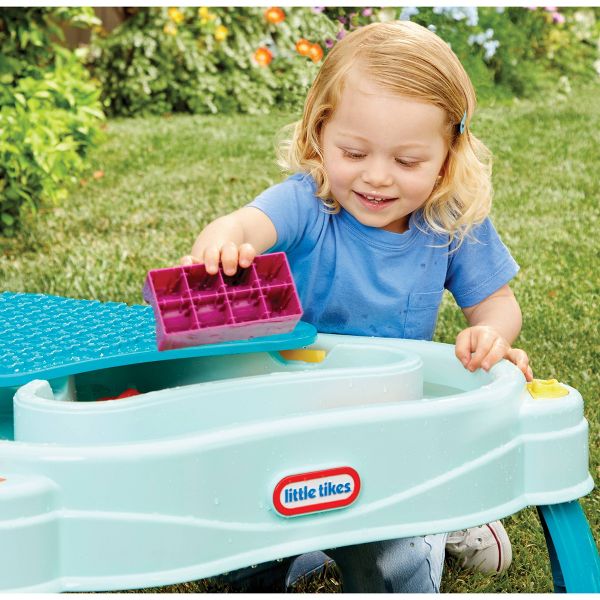 LITTLE TIKES BUILD AND SPLASH DELUXE WATER TABLE WITH BLOCK SET - 50PC - MULTI - Brand New