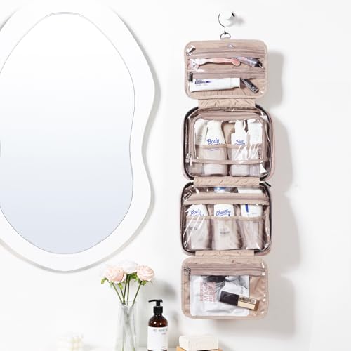 NISHEL TRAVEL TOILETRY BAG FOR WOMEN PORTABLE HANGING ORGANIZER MEDIUM PINK - Like New