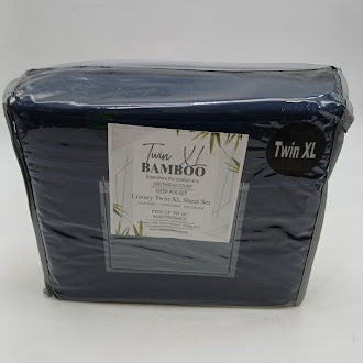 BAMBOO 1800 THREAD COUNT, 3PC BEDSHEET SET, EXTRA SOFT, TWIN XL - NAVY BLUE - Brand New