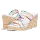 KL153005 KARL LAGERFELD WOMEN'S CARCEL DOUBLE STRAP WEDGE SANDAL SIZE 10 - Like New