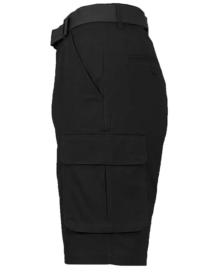 BLU ROCK MEN'S FLEX STRETCH CARGO SHORTS - 38 - BLACK - Brand New