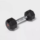 ALL IN MOTION HEX DUMBBELL 8LBS RUBBER COATED CHROME HANDLE ARM WORKOUT - BLACK - Like New