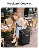 BAGSMART 20" SOFTSIDE EXPANDABLE SPINNER CARRY-ON, AIRLINE APPROVED - BLACK - Like New
