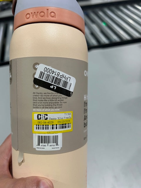 OWALA FREESIP 32OZ STAINLESS STEEL WATER BOTTLE - SANDY SHORES - Like New