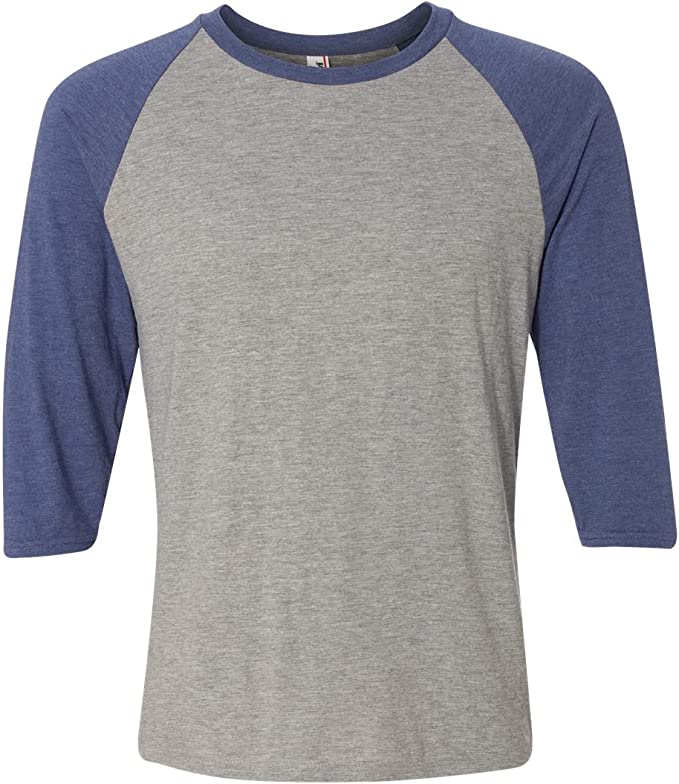 Anvil 6755 Adult Tri-Blend 3/4-Sleeve Raglan Tee New