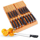 XABONO KNIFE DRAWER ORGANIZER BAMBOO KITCHEN ORGANIZER LARGE KNIFE BLOCK BNDO-1 - Like New