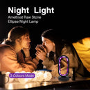 RUNYANGSHI Crystal Lamp Amethyst Raw Stone Ellipse Night Lamp - Black - Like New