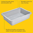 Rubbermaid Commercial Products Standard Bus/Utility Box Gallon, Gray Plastic - Brand New