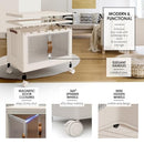 STORAGEBUD 1 Tier Plastic Stackable Storage Bins Open Front 35 QT - White - Like New