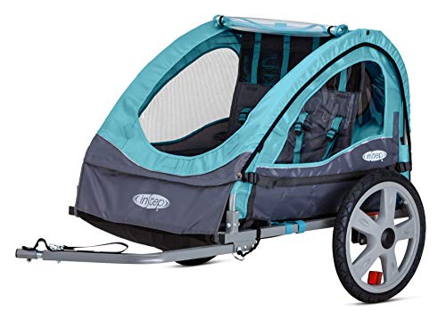 INSTEP SYNC AND TAKE 2 Double SeatBIKE TRAILER FOR KIDS 12-QE127 - LIGHT BLUE - Like New