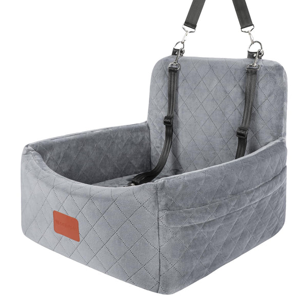 WOOAIDAGG DOG CAR SEAT UNDER 30LBS COMFY & SAFE TRAVEL BED WASHABLE COVER - GRAY - Like New