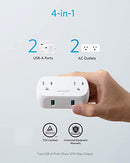 ANKER OUTLET EXTENDER USB POWEREXTEND PLUG 2 MINI 2 OUTLETS 2 USB PORTS - WHITE - Like New