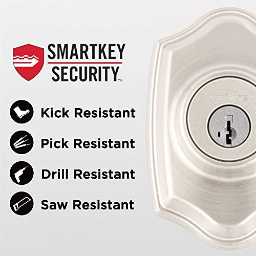 KWIKSET BELLEVIEW FRONT DOOR LOCK HANDLE DEADBOLT SET - SATIN NICKEL - Like New