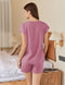 Ekouaer Cotton Pajamas for Women Set 2 Piece Cap Sleeve Pjs Shorts - Old Rose - Like New