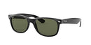 RB2132 RAY-BAN UNISEX NEW WAYFARER SQUARE NON POLORIZED BLACK/GREEN - 55 MM - Like New