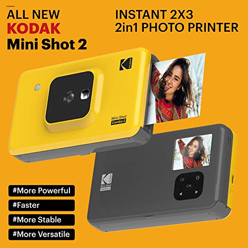 KODAK INSTANT 2 IN 1 PORTABLE WIRELESS INSTANT CAMERA & PHOTO PRINTER - YELLOW - Like New