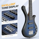 GLARRY INSTRUMENT MINI ELECTRIC BASS GUITAR 36IN GW101 - BLUE - Like New