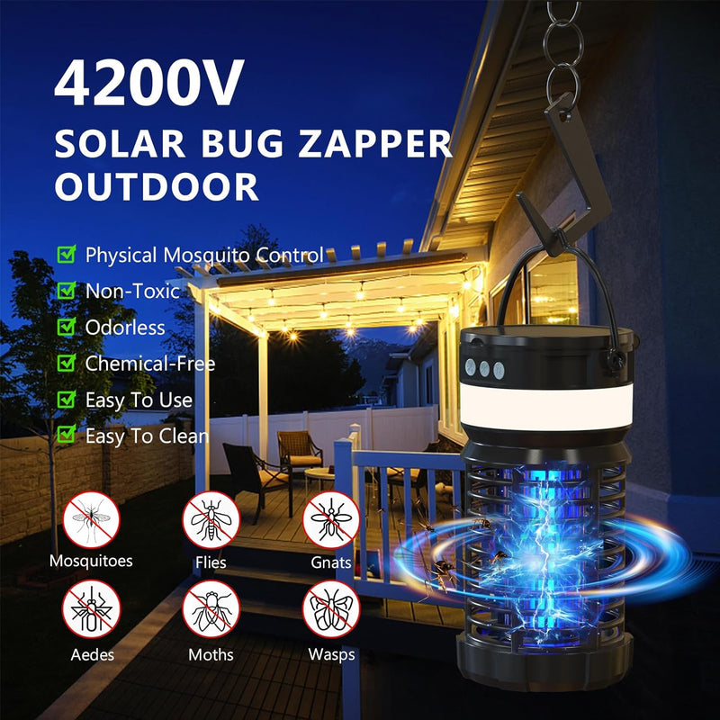 iooo Solar Bug Zapper Outdoor BK-22 - Black Like New