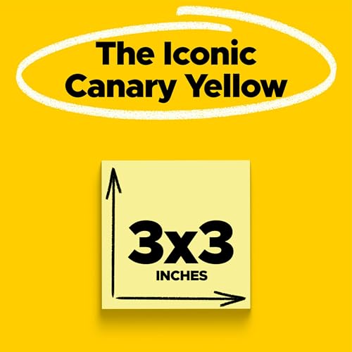 POST-IT SUPER STICKY NOTES, 24 STICKY NOTE PADS, 3 X 3 IN, CANARY YELLOW - Brand New