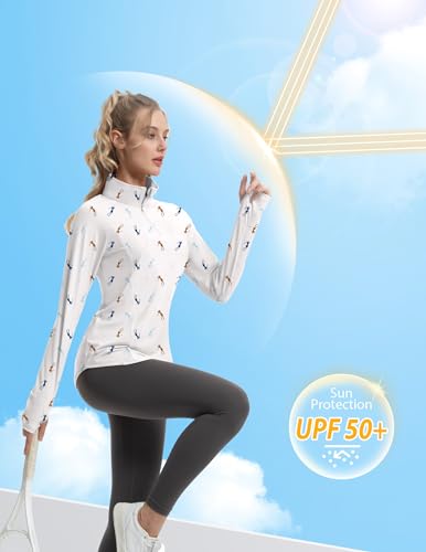 Women's Sun Shirts Long Sleeve Athletic Jackets UPF 50+ Top with Thumb Holes - Brand New