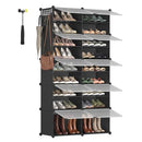 SONGMICS INTERLOCKING SHOE RACK PLASTIC STORAGE CABINET 10-SLOT MODULAR - BLACK - Like New