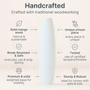 LEEWADLEE LARGE FLOOR VASE 26 INCHES MANGO WOOD FOR PAMPAS GRASS WHITE - Brand New