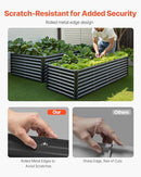 VEVOR Metal Raised Bed Galvanised Garden Planter 2400 x 1200 x 600 mm Dark Grey - Brand New