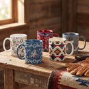 PASEO ROAD TASHA POLIZZI LEE WESTERN COFFEE MUG SET OF 4 TP2483MG-01-D1 - Like New