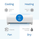 hOmeLabs Split Type Inverter Air Conditioner with Heat Function 9,000 BTU 115V - Like New