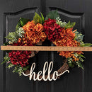 QUNWREATH 18 Inch Fall Wreath, For Front Door WD03554 - Brown - Brand New