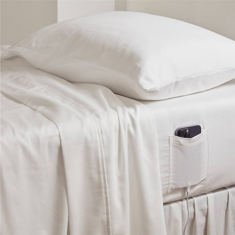 DORMIFY ROBIN CLASSIC COTTON SHEET SET, TWIN/TWIN XL - WHITE - Like New