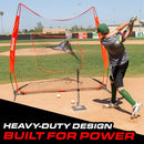 GOSPORTS 7FT X 7FT BASEBALL SOFTBALL NETS PITCHING HITTING NET - RED - Like New