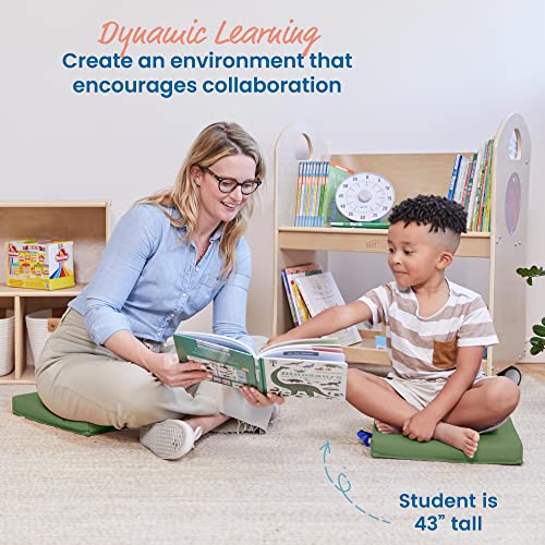 ECR4Kids SoftZone Floor Cushions Square Flexible Seating Hunter Green 6-Piece - Like New