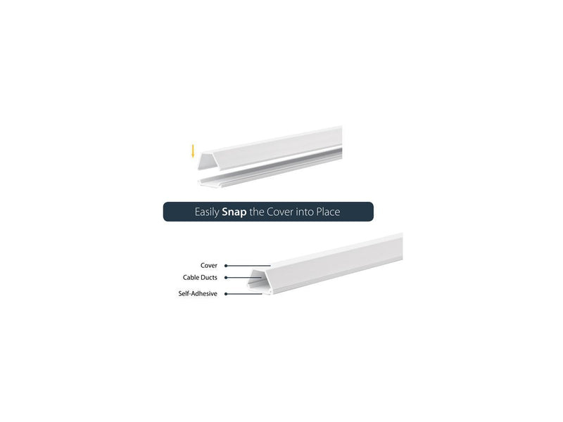 StarTech.com TC6W2 6 ft 2 Piece Cable Raceway Duct - White