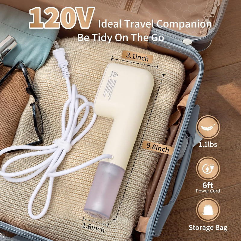 Kebnor R010 Steamer for Clothes, Portable Handheld Travel Steamer 800W - Beige Like New