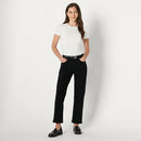 AMAZON ESSENTIALS WOMEN'S HIGH-RISE STRAIGHT LEG JEAN SIZE 12 BLACK - Brand New