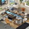 Bestier 71.5 inch Computer Desk with Power Outlets, L Shaped LED Home Office - Like New