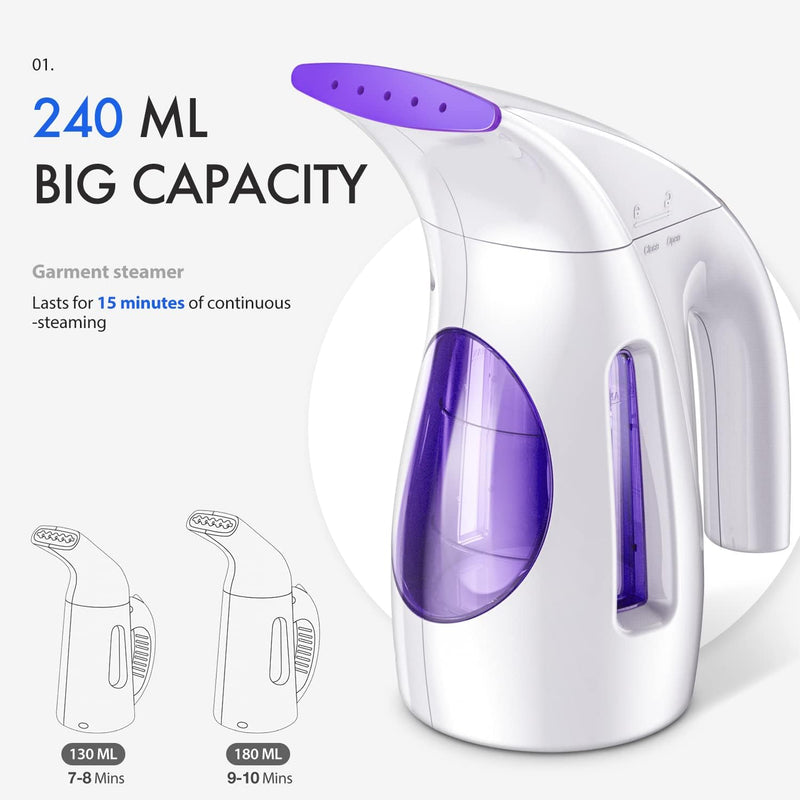 Hilife Steamer for Clothes 240ml 700W (Only for 120v) - PURPLE Like New