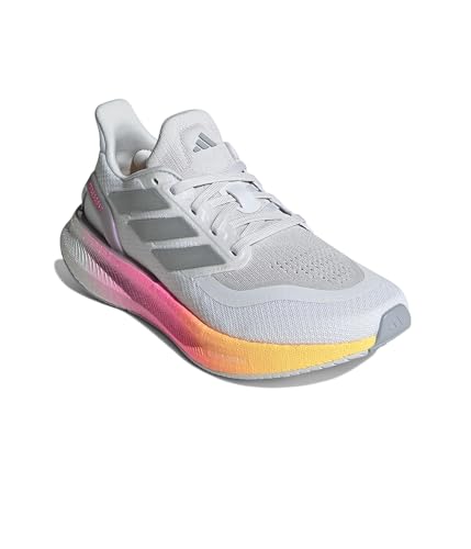 IE0524 ADIDAS WOMEN'S PUREBOOST 5 SNEAKER WHITE/SILVER METALLIC SIZE 8 (W6.5) - Like New