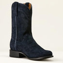 ARIAT YELLOWSTONE MIDNIGHT RANCHER WESTERN BOOT M10 WIDE OILED NAVY ROUGHOUT - Like New