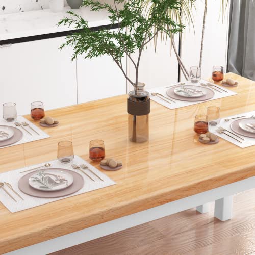 AWQM Dining Room Table Set Kitchen Set Wood 2 Benches A006-11B2 - Beige - Like New