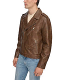 LEVI'S MEN FAUX LEATHER MOTORCYCLE JACKET SIZE MEN XL SADDLE-NEW - Brand New