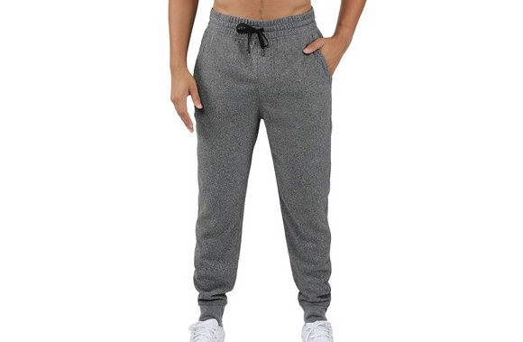 90 DEGREE BY REFLEX MEN'S JOGGERS WITH HIDDEN BACK POCKET, HEATHER GRAY, MEDIUM - Brand New