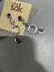 THE SAK STONE AND METAL LINEAR EARRINGS - SILVER/BLUE - Like New