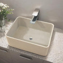 Concrete Rectangular Vessel Sink - 16"X12" Above Counter Bowl, Beige-Gray - Like New